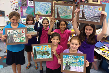 lower school artists with their works